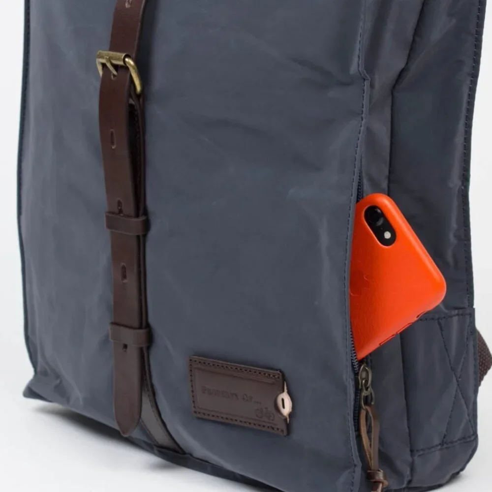 NWT *Property of... *Mitch Roll-Down Backpack Navy blue & dark brown